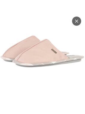 BARBOUR Simone Baby Pink Suede Mule Slippers   EU SIZE 4